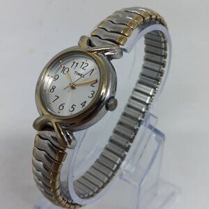 Timex M6 Women's 25mm Two Tone Flex Band Quartz Watch NEW BATTERY
